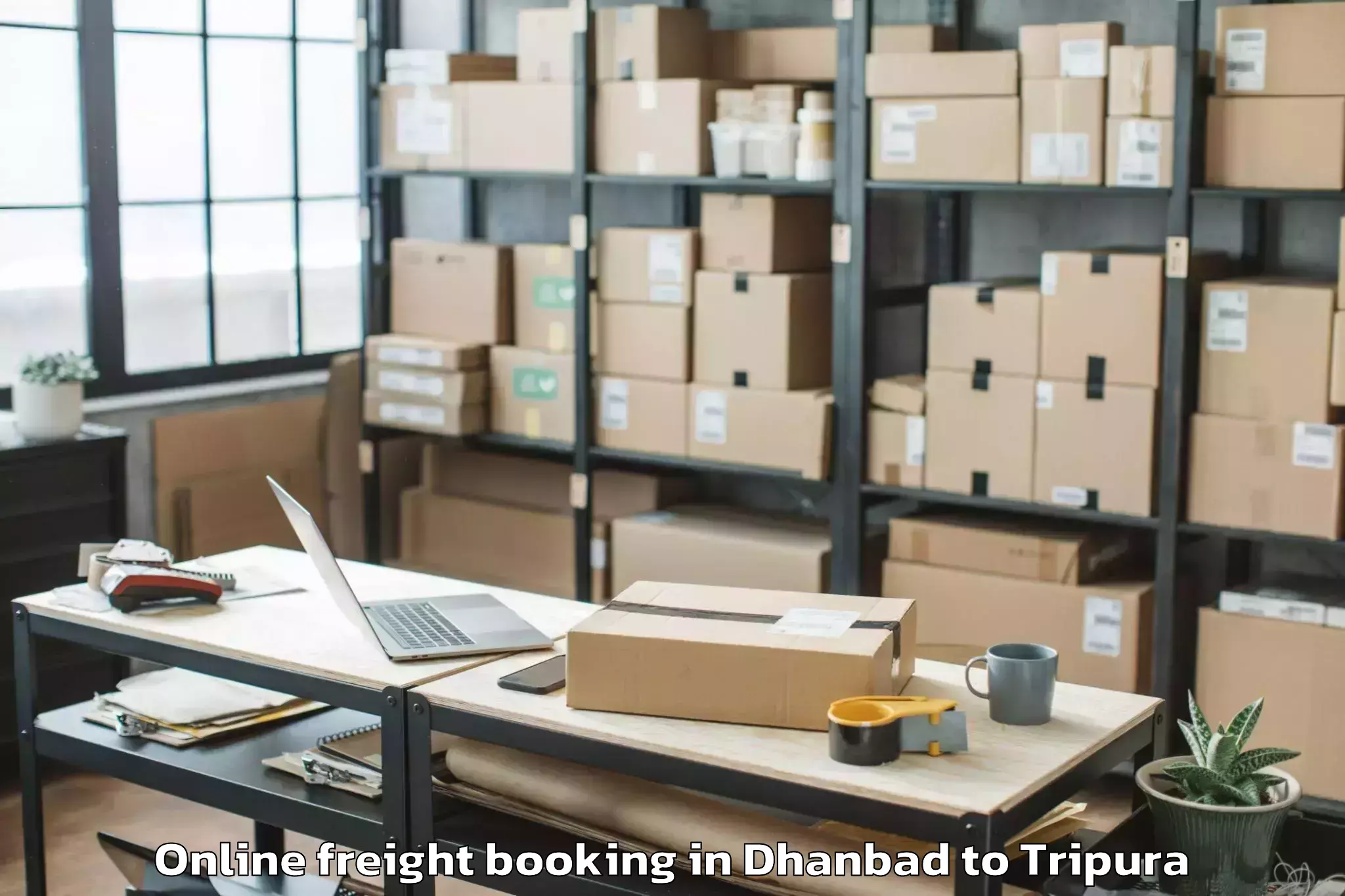 Book Dhanbad to Jampuijala Online Freight Booking Online